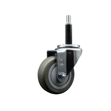 Service Caster 3.5'' Gray Poly Wheel Swivel 3/4'' Expanding Stem Caster SCC-EX20S3514-PPUB-34